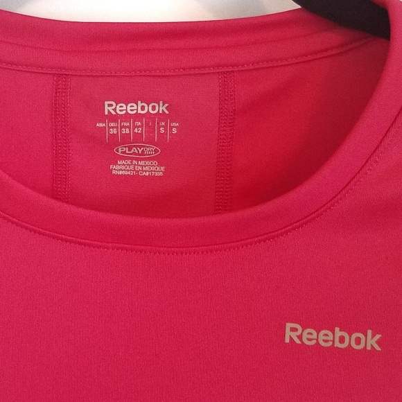 Reebok Pink Play-Dry Athletic Short Sleeve Shirt - Picture 2 of 4